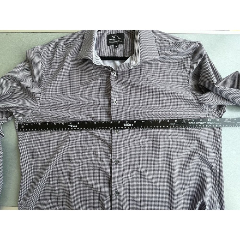 WRK Men’s Button Up Shirt 4-Way Stretch Work Rest Karma Long Sleeve Size 18 - Picture 10 of 15